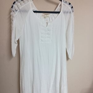 Indigo Rose Elegant White Lace Tunic